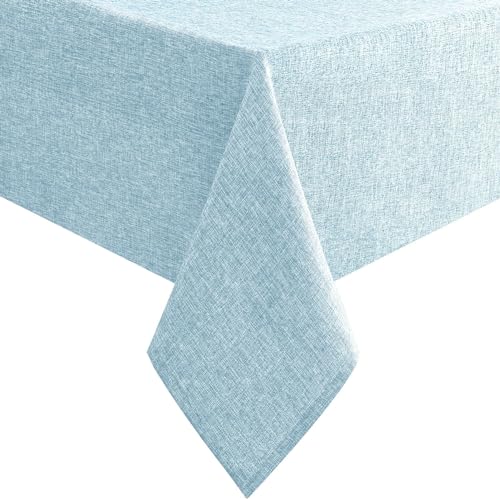Hiasan Faux Linen Square Tablecloth - Wrinkle and Stain Resistant Washable Table Cloth for Kitchen Dining Room Holiday Table Cover for Dinner, Lux Slate Blue, 30 x 30 Inch - color: Lux Slate Blue, size: 30" x 30" (Square)