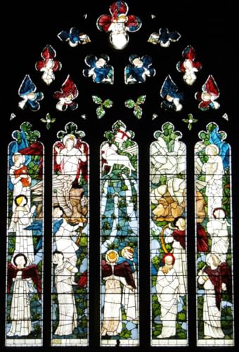 AOFOTO 5x7ft Angel Stained Glass Window Photography Background Vintage Church Church Glass Painting Heaven Backdrop Religion Kid Adult Artistic Portrait Photoshoot Studio Props Video Drape Wallpaper - size: 5x7ft