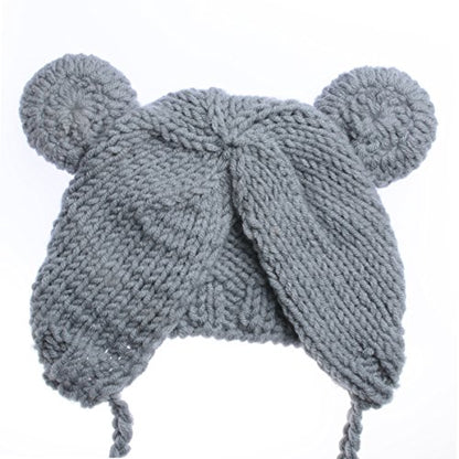 ECYC Newborn Baby Bear Hat Beanie with Bear Dolls Photography Accessories Grey - color: Grey