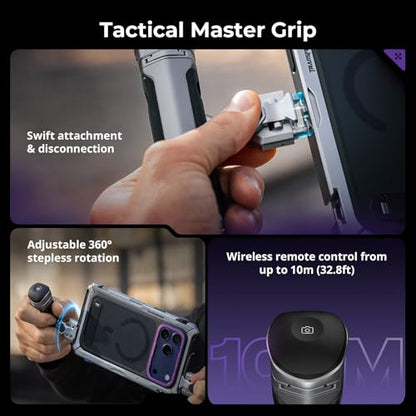 SmallRig Megatron Edition Dual Handheld Video Cage Kit for iPhone 17 Pro, Wireless Control Handle, Quick Release, Filmmaking & Live Streaming Kit with Case, Rotatable Handles, Lens Backplate-5585 - size: iPhone 17 Pro
