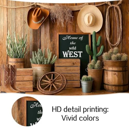 Wathon Retro Wild West Cowboy Backdrop for Photography Southwest Country Ranch Wooden Wall Photo Backdrop Western Retro Rustic Texas Photo Background Booth Video Studio Props 6X4FT - color: Wooden Wall, size: 6X4FT