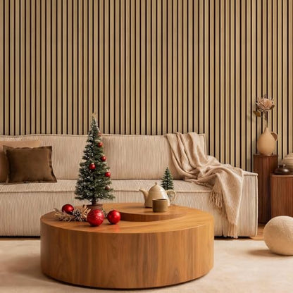 COMSTICKC 3D Faux Wood Wall Sticker, Peel and Stick Wall Covering,12 pcs of 22.8" x 11.8", DIY Lightweight PVC Wood Self Adhesive Decorative Tiles Wallpaper,Paintable,Covers 22.48 sq.ft - color: Brown Wood
