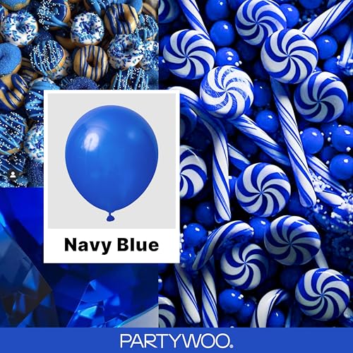 PartyWoo Royal Blue Balloons 127pcs Different Sizes Pack of 36 18 12 10 5 Inch Dark Blue Balloon Arch Kit for Baby Shower Gender Reveal Graduation Under The Sea Birthday Party Decorations Blue-Y59 - color: Blue-y59, size: 127PCS