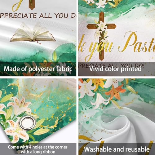 Thank You Pastor Backdrop Pastor Appreciation Day Photography Background Marble Texture Appreciation Decor Banner Church Events Celebrations Supplies Photo Booth Studio Props 10x7ft FU055YL - size: 10x7ft