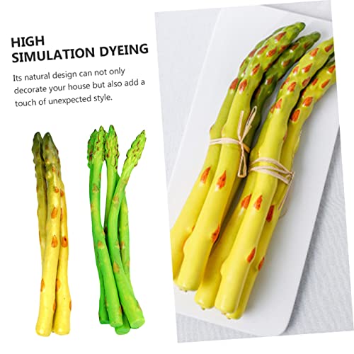ULTECHNOVO 8pcs Lifelike Asparagus Models Realistic Artificial Vegetable Decorations for Rustic Kitchen Decor PVC Soft Simulation Prop for Home and Photography