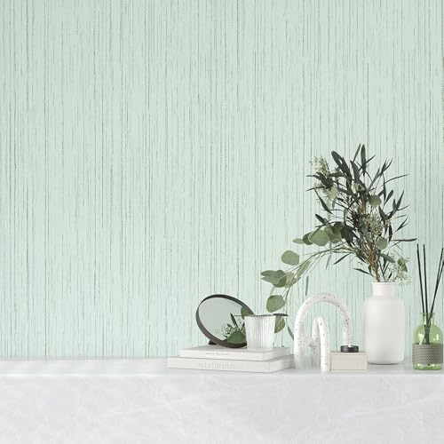 VEELIKE Light Green Grasscloth Peel and Stick Wallpaper Textured Grass Cloth Wallpaper 15.7''x354'' Removable Faux Linen Fabric Vinyl Self Adhesive Green Contact Paper for Cabinets Bedroom Bathroom - color: Light Green, size: 15.7" x 354"