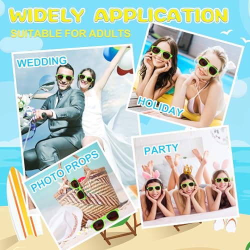 ASTARON Sunglasses Bulk, 6/12/24/48 Pack Sunglasses Party Favors for Summer Beach Pool Birthday Wedding Party Supplies - color: Green