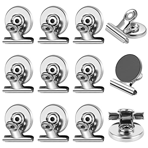 FINDMAG 12 Pack Magnetic Clips for Picture Hanging and Photo Display, Ideal for Fridge, Graduation Picture Display and Picture Holders, Magnetic Christmas Light Clips for Kitchen, Office, Home - color: Silver, size: 12 Pack