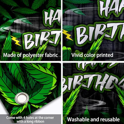 Green Leaves Birthday Backdrop Cool Green Plant Leaves Photography Background Natural Plants Grass Jungle Theme Decor Banner Portrait Photo Booth Studio Props 10x7ft FU053YL - size: 10x7ft