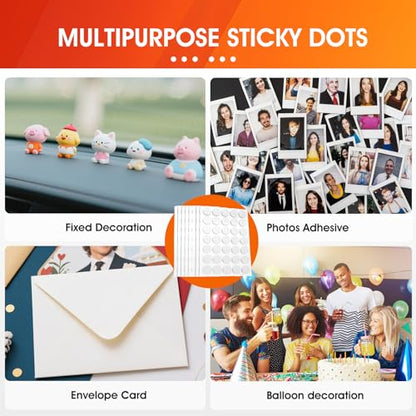 AROIC 1000 Pcs Sticky Dots, 0.8" Poster Putty Adhesive Stickers for Wall Hanging Crafts Balloons Festival Party Decorations, Sticky Tack Round No Trace Double Sided Tape Dots Waterproof Small Stickers - size: Round - 0.8 inches (Diameter)