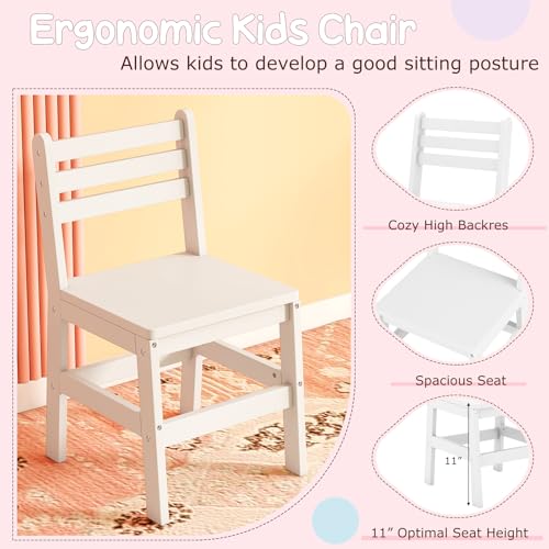 Costzon Kids Vanity, Girls Vanity Set with Lighted Mirror, Bookshelf, Drawer, Storage Cabinet & Shelves, Toddler Makeup Vanity Desk Dressing Table, Wooden Kids Vanity Table and Chair Set (White) - style: White with Bookshelf