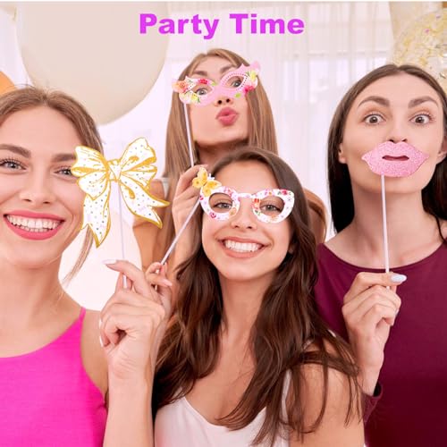 Mity rain 14 Pcs Tea Party Decorations, Alice in Wonderland Party Decorations Party Photo Booth Props Party Decor Supplies for Tea/Birthday/Shower/Holiday Parties - style: Photo Booth