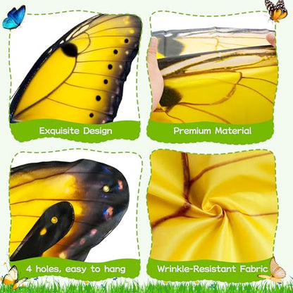 CHEPULA Butterfly Wings Backdrop Decoration Halloween Large Monarch Butterfly Photograph Background, 70.8in * 62.9in, Yellow - color: Yellow