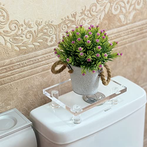 Acrylic Pedestal Tray Stand Riser for Bathroom Kitchen countertop, Clear Display Base Home Decor