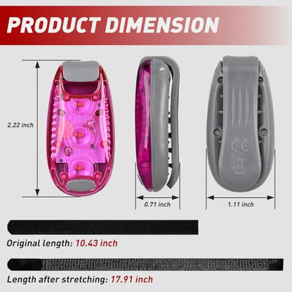 Nilight LED Safety Light 4PCS Pink Marine Navigation Bike Tail Lights Three Modes Waterproof Reflective Gear Clip On Flash Strobe Indicator Lamp for Night Boating Fishing Cycling Jogging - color: 3LED Safety Light-Pink