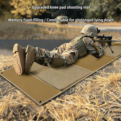 Tactical Shooting Mat Prone Padded 79" Extra Long, Extra Large Hunting Shooting Mats for Outdoor Training Shooters Range Rifle, Roll Up Portable Waterproof Non-Slip Durable Shooting Rest - color: Black
