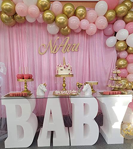 Pink Backdrop Curtains Tulle Backdrop Panels 5ftx7ft Sheer Photography Background Drapes for Wedding Arch Baby Shower Parties Stage Decoration - color: Pink
