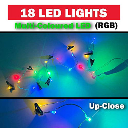 Beard Lights, 18pcs LED Colorful Christmas Clip On Facial Hair Lights for Men in The Holiday Spirit, Great Gift (Multi-Color Beard Light)