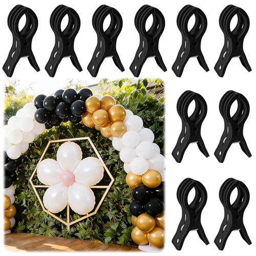 PUGPIU 10 Pack Balloon Arch Clips for Backdrop | Plastic Black Spring Clamps | 3.5 Inch Heavy Duty Clip for Backdrop Stand | Birthday Wedding Decoration | Photography Studio | Crafts | Clothing - color: Black1