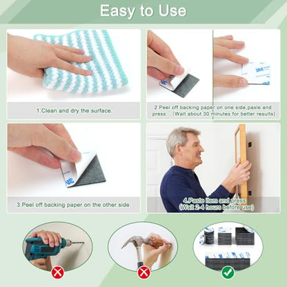 Double Sided Adhesive Pads, 80 Pcs 3mm Double Dided Tape Waterproof Mounting Tape for Home Décor & DIY Art Crafts Supplies Strong Pad Mounting Adhesive (Not for Foam Panels) (THK: 3mm)