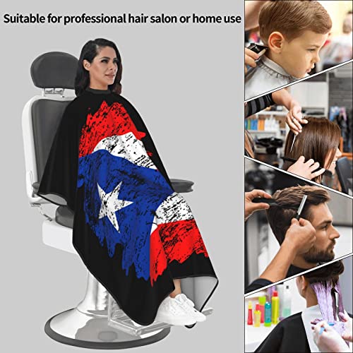 Puerto Rico Barber Cape With Adjustable Closure, Hairdressing Haircut Apron Barber Cover Gown For Hairdresser Styling Home - color: Puerto Rico Flag