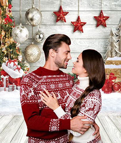 CHAIYA 5X7FT Christmas Backdrop White Wood Floor Photography Backdrop Winter Snow Xmas Tree Gift Family Party Background New Year Party Decoration Backdrop - size: 5′x7′