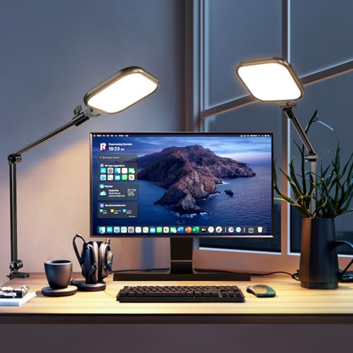 UBeesize Streaming Light (1 Pack), 8" Ring Light for Desk with Clamp and Adjustable Arm, Zoom Lighting for Computer, Video Conference Lighting for Home Office, Video Calls, Streaming, Podcasting