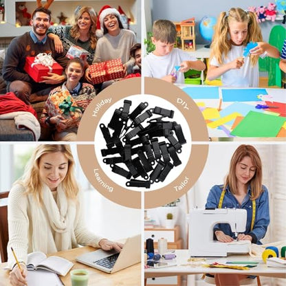Alligator Clips for Crafts 30 Pcs, Black Metal Spring Clamps for Hanging Photos & DIY Projects, Heavy Duty Mini Crocodile Clips for Wire & Snack Bags, Versatile Art and Office Organization Supply