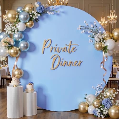 7.2ft Baby Blue Round Backdrop Cover for 7ft / 7.2ft Circle Stand, Wrinkle Free Stretchy Circle Arch Round Backdrop Cover for Party Wedding Birthday Baby Shower Photography - color: Baby Blue, size: 7.2 Ft