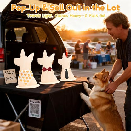 Dog Mannequin,Wood Dog Silhouette Display Stand,Dog Bandanas Display Stand,Pet Bibs and Scarves Display Stands for Shops, Craft Festivals, Trade Shows or Photography Prop(2 Pack )