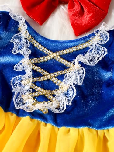 Ylsteed Newborn Photography Outfits Girls Newborn Photography Props Baby Girls Lace Romper with Tulle Skirt Infant Photo shoot Outfits Photo Props - color: Yellow-blue