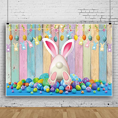 Yeele 5x4ft Easter Backdrop for Parties Colorful Wooden Plank Background for Photography Cartoon Eggs Photo Backdrop Curtain Kids Celebration Party Table Banner Baby Shower Wallpaper - color: 7, size: 5x4ft