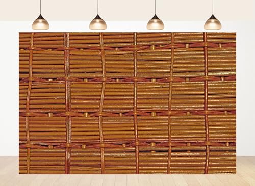 15x10ft Fabric Rattan Weave Texture Backdrop Wicker Surface Photography Background for Furniture Party Decor Banner Home Wall Hanging Tapestry Photo Props - size: 15x10ft