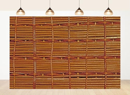 12x8ft Fabric Rattan Weave Texture Backdrop Wicker Surface Photography Background for Furniture Party Decor Banner Home Wall Hanging Tapestry Photo Props - size: 12X8ft