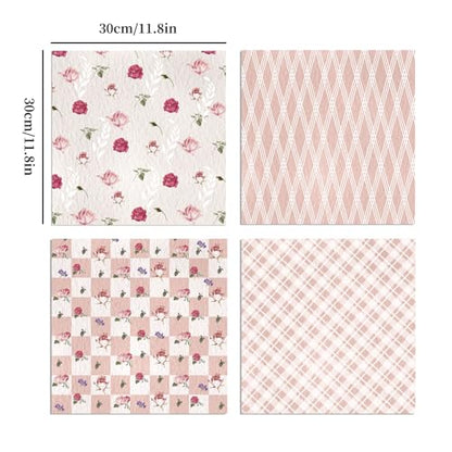 24 Pack Floral Pattern Double-Sided Scrapbook Paper, 11.8-inches Flower Textured Scrapbook Paper Craft Paper Folded Flat for DIY Background Card Making Scrapbook Photo Album Decor-12Designs