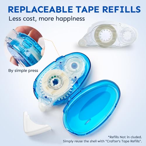 Tmol 4 Pack Scrapbook Tape, 26 Ft x 0.31 in Double Sided Tape Roller, Permanent Adhesive Tape Dispenser Runner, Photo-Safe Glue Tape Roller for Scrapbooking, Crafts and Arts Projects, Smooth & Clean - size: 4 pack