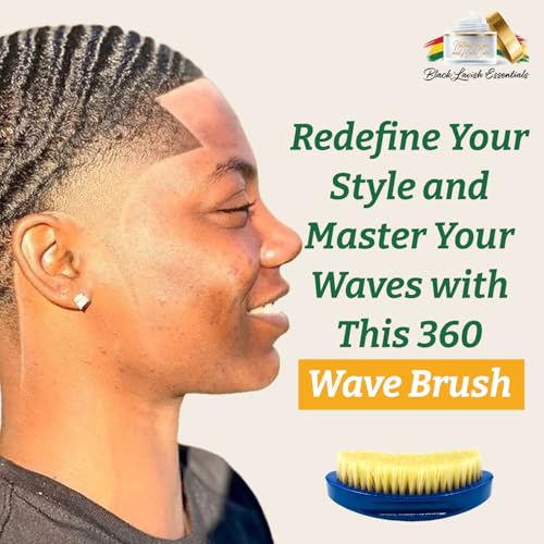 Men’s Hair Brush, Build Deeper Waves, Soft and Hard Boar Bristle Curved Wave Brush, Perfect for Styling Hair (Soft-Brush, Blue) - color: Royal Blue, size: Soft Brush
