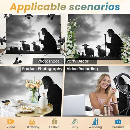 5x7ft Photography Backdrop Shepherd Tending Sheep Sunrise Landscape Photo Backdrop Photography Background for Photoshoot Portrait Video Party Photo Studio Prop Booth - color: Color4