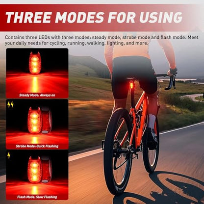 Nilight LED Safety Light 4PCS Red Green Marine Navigation Bike Tail Lights Three Modes Waterproof Reflective Gear Clip On Flash Strobe Indicator Lamp for Night Boating Fishing Cycling Jogging - color: 3LED Safety Light-Red Green
