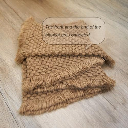 Zeroest Baby Photography Props Basket Braid Wool Wrap Newborn Photo Shoot Baskets Filler Posing Stuffer Background Blanket (Coffee) - color: Coffee