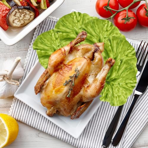 Artificial Lettuce Leaves: Fake Green Leaf Lettuce - PVC Realistic Fake Green Leaves for House Kitchen Party Pub Easter Spring Photography Prop Food Plating