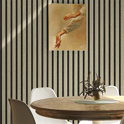 myforHD Wallpaper Peel and Stick Wood Grating Stripe Self-Adhesive Wallpaper Faux Wood Contact Paper Wood Slats Self Adhesive Wall Paper PVC Vinyl Film Removable Waterproof (Wood B, 17.3" x 236") - color: Wood B, size: 17.3" x 236.2"