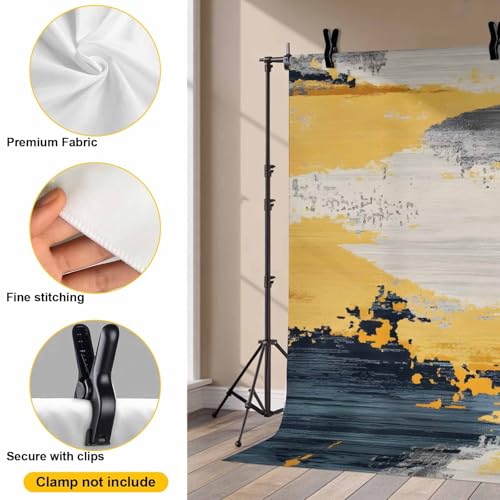 Street Art Backdrop for Photography, Watercolor Yellow Gray Decoration Photo Backdrop Portrait Background Party Banner Photo Backgrounds for Studio Booth Props, 7x5ft - color: Blue Turmeric Oatmeal, size: 7x5FT