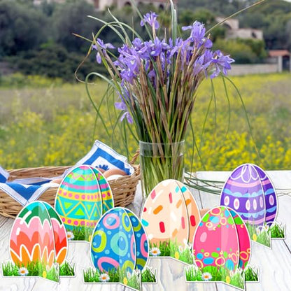12 Pack Easter Bunny Egg Centerpieces - Happy Easter Table Decorations, Easter Day Birthday Anniversary Party Supplies, Premium Honeycomb Decor