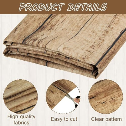 Classroom Fabric Bulletin Board 47x141inch Brown Wood Texture Back to School Classroom Backdrop Decorations for Wall Door Background, DIY Craft, Bulletin Boards, Pillow, Curtain, Reusable, Easy to Cut - style: Brown Wood Grain