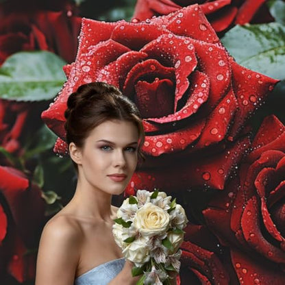 Red and Black Rose Backdrop Background for Photography 5x7ft Photobooth Professional Photo Backdrop Curtains Video Photography Studio Photo Backgrounds Banner Booth Background Screen Parties - color: Red And Black Rose