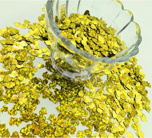 Heart Confetti Bulk - Glitter Hearts Shaped Sprinkles for Weddings, Valentines Day Decorations, Photo Shoots, Envelope Stuffing, Party Supplies & Memory Keepsakes(Golden) - color: Golden