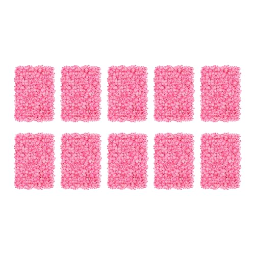 10 PCS Flower Wall Panel 24" x 16" Artificial Flowers Wall Decoration Decorative Hydrangea Flower Panels Walls for Home Party Wedding Christmas Festival Photo Backgdrop Decor (10 PCS, Pink) - color: 10 Pcs, Pink