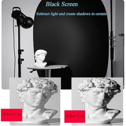 5x7ft/1.5x2m Chromakey Black White Backdrop with 7.8ft/2.4m Stand, 2-in-1 Reversible Collapsible Pop-Up Black White Screen Background Panel for Photography Studio, Live Streaming, Video Shooting - color: Black/White