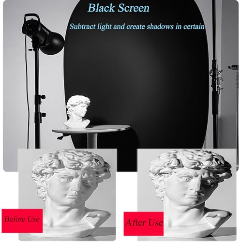 3.3x5ft/1x1.5m Chromakey Backdrop, 2-in-1 Black Screen and White Screen, Collapsible Reversible Pop Up Background for Photography Studio, Live Streaming, Video Shooting (Black/White) - color: Black/White, size: 3.3x5ft
